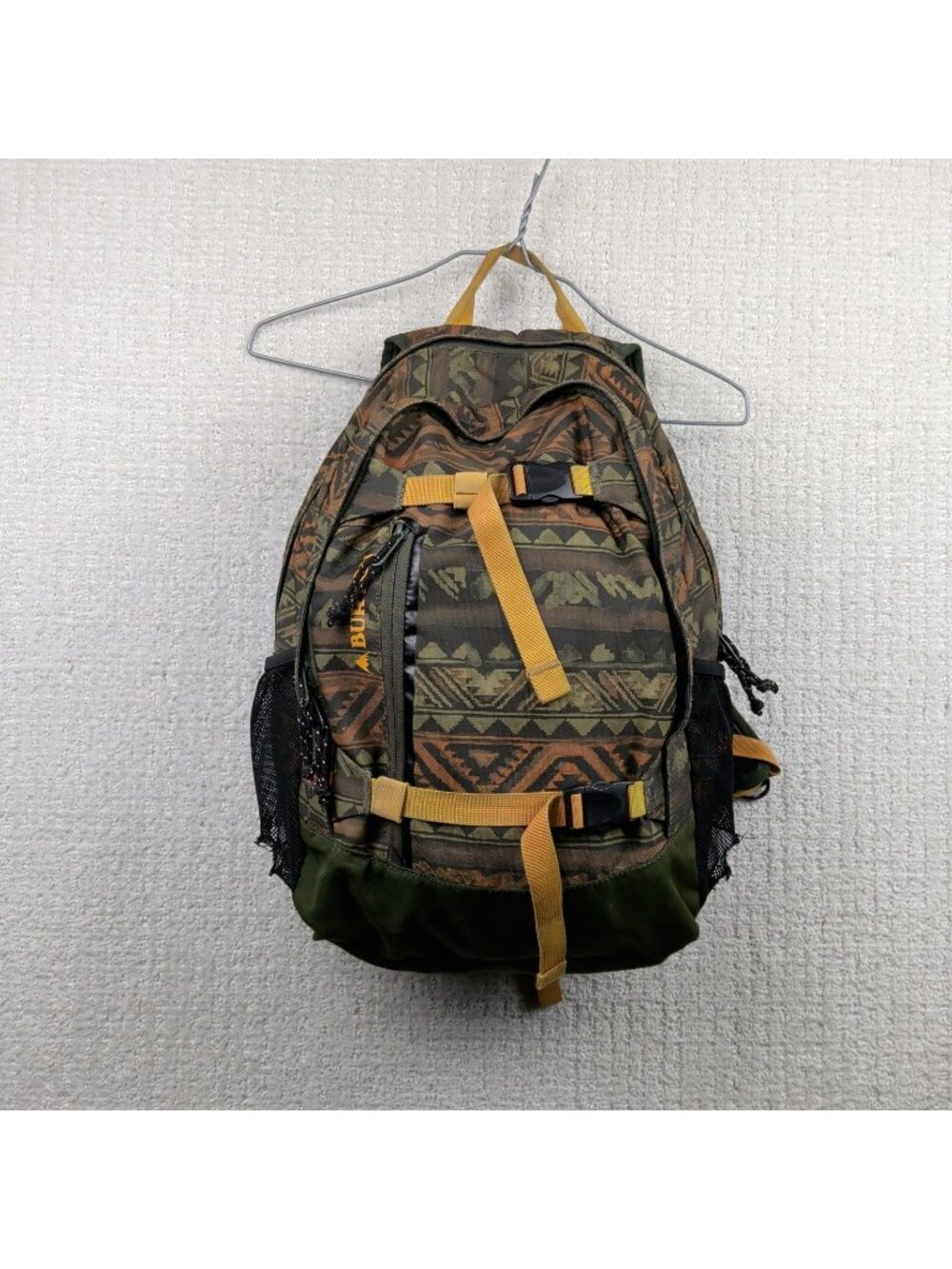 Y2K Burton Backpack Outdoor Hiking Aztec Southwest Native Boho Forest Green